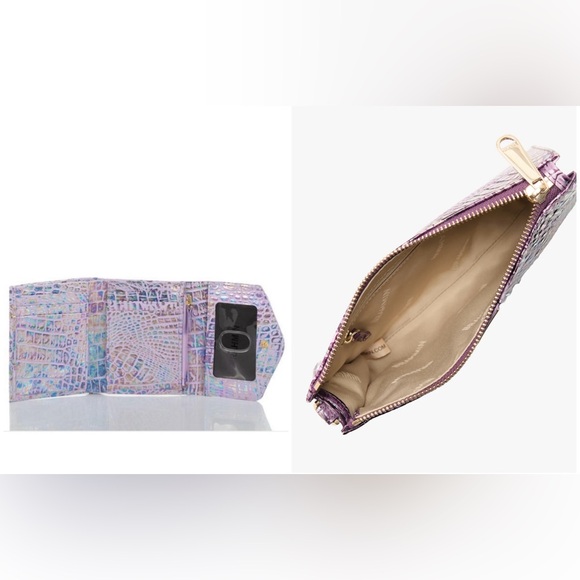 Brahmin Violet wonderland Ashlee bag Small Veronica wallet & Daisy wristlet set - Picture 14 of 16